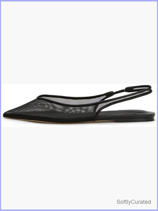 Shoes - Mesh Slingback Ballet Flats Women Pointed Toe Slip On Low Heels Casual Work